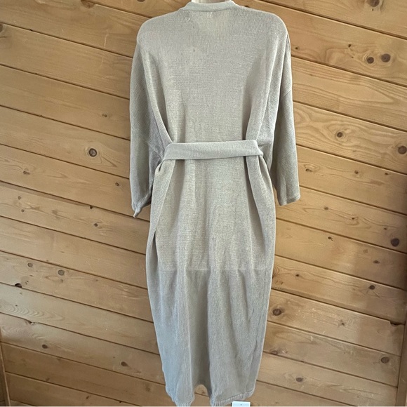 NWT Johnny Was Beige Tan Organic Linen Long Kimono Wrap Cardigan Duster XS/S - Picture 8 of 8